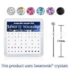 ny9mxsw 925 silver nose studs assorted swarovski crystal