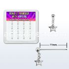nyds16c box w silver bend it nose studs, w a dangling star
