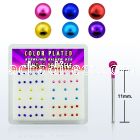 nymtbx silver bend it nose studs with 1 5mm color plated ball