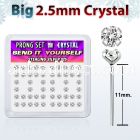 nyp19cx silver bend it nose studs w 2 5mm clear prong crystal