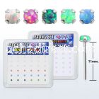 nypo15 box silver bend it nose studs w prong set synthetic opal