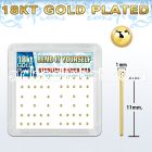 nyx18b1 box w 18k gold silver bend it nose stud w 1mm ball top