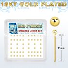 nyx18b2 gold silver bend it nose studs w 2mm ball shaped top