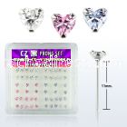 nyzbhm box of silver bend it nose studs with 3mm heart prong cz