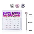 nyzbm box of silver bend it nose studs with 1 5mm prong cz