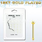 p18kgb pack of 18k gold silver nose bones with 1 5mm ball top