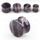 pgsff amethyst double flared stone plug size 4mm 16mm