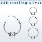 phoxe 925 silver balinese design black oxidized hoop earrings