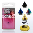 pktg3 magnetic non piercing anodized cone shaped tragus stud