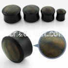 pkwn areng wood double flared solid plug with sono wood inlay