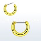 plain 18k gold plated septum clicker w steel closure bar
