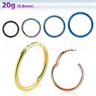 pvd plated surgical steel hinged segment ring, 20g