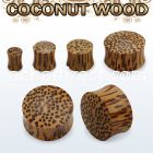 pwb coconut wood double flared solid plug size 3mm 25mm