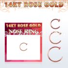 rcln20 solid 14kt rose gold fake nose clip 