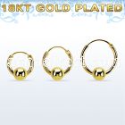 rgbcr14m 18k gold silver ball closure earrings, 14g 5mm ball