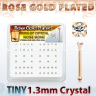 rsbp6xc box w rose gold plated silver nose bone w 1 25mm crystal