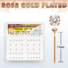 rsnyzbc rose gold silver bend it nose studs w clear prong set cz