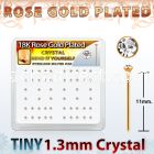 rsy6xc rose gold silver bend it nose stud 1.25 clear crystal