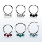 segh16f 316l steel hinged segment ring 16g w crystal