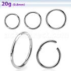 segh20 high polished 316l steel hinged segment ring, 20g
