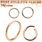 seghtt16 rose gold pvd plated steel hinged segment ring, 16g