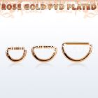 selttd16 rose gold plated 316l steel d shaped seamless ring 16g