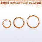 selttw16 rose gold steel seamless ring 1.2m w a twisted wire