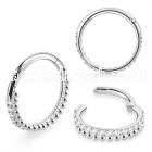 sgsh43 steel hinged segment ring 16g cnc cz chain balls