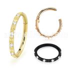 sgsh44t pvd plated steel hinged segment ring 16g cz pyramid