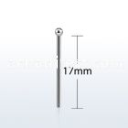 snyb18 steel bend it yourself nose stud w a 2mm ball top