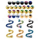 spet2c anodized steel eyebrow spiral w 3mm jewel balls