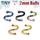 spetb2 anodized surgical steel spiral with two tiny 2mm balls