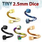 spetdi25 anodized 316l steel spiral with two 2 5mm dices