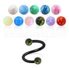 spetop3 anodized 316l steel spiral w 3mm synthetic opal balls
