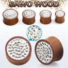 spmfr sawo wood double flare plug w clear ferido multi crystal
