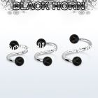 spwk5 organic spiral w 316l steel post w 2 5mm black horn ball