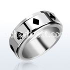 sr116 stainless steel spinner ring w playing card suits