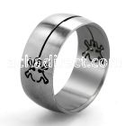 sr11 matte steel cutting ring with cut out skull crossbones