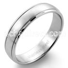sr149 matte stainless steel engravable ring with lined edge