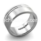 sr161 matte stainless steel band with two lined sides ring