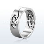 sr167 matte stainless steel cutting ring w cut out dragon