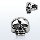 sr171 high polished stainless steel big skull ring