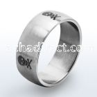 sr18 plain band stainless steel ring with skull engraving