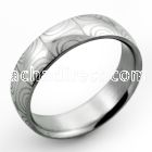 sr298 matte stainless steel ring with kaleidoscope pattern