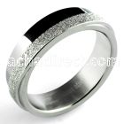 sr306 matte stainless steel ring w sandblasted diagonal band