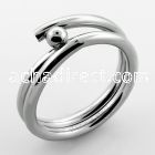 sr325 stainless steel ring with ball top in high polish
