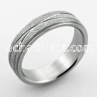 sr326 matte stainless steel ring with diamond cuts design