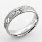sr328 matte stainless steel ring with diamond cuts asterisk