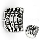 sr340 316l steel ring with fnger skeleton with small skulls