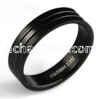 srb20 black stainless steel ring with triple band design